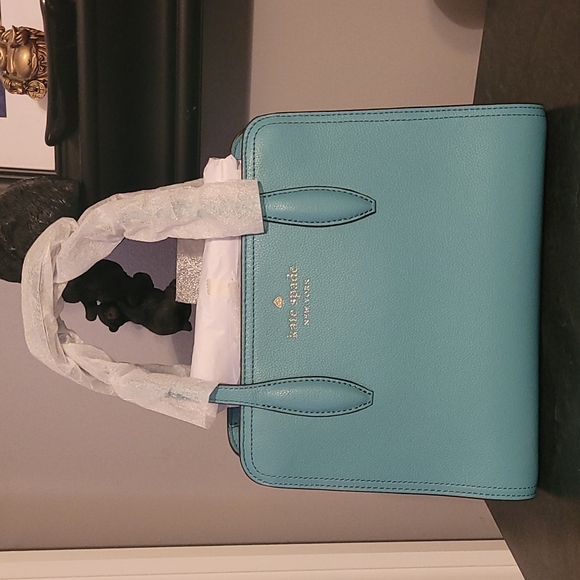 kate spade Handbags - Kate Spade Rowe Small Top Zip Satchel Stone Blue
